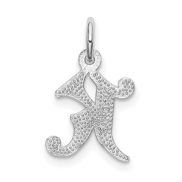 14k White Gold, Isabelle Collection, Mini Letter K Initial Charm - Picture 3 of 5